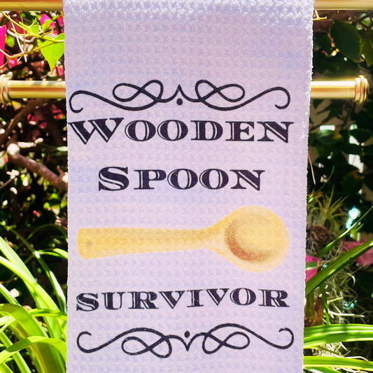 WOODEN SPOON SURVIVOR!  TEA TOWEL.